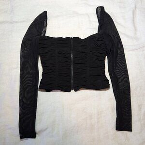 Self-Portrait Elasticized Black Top